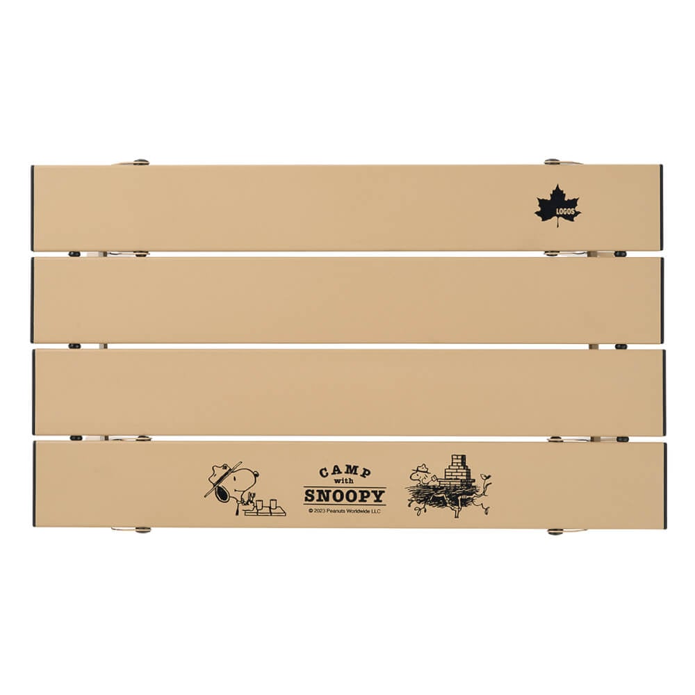 โต๊ะพับแคมป์ปิ้ง LOGOS SNOOPY (BEAGLE SCOUTS 50YEARS) ขนาด 40X 24X 11 ซม.,สีเบจ_5