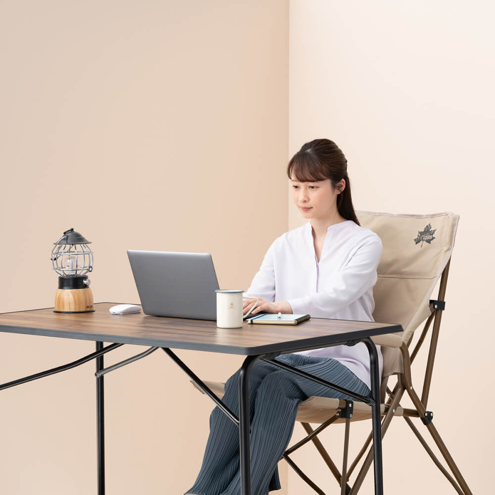 เก้าอี้สนาม LOGOS TRADCANVAS WORK BACK CHAIR สีเบจ