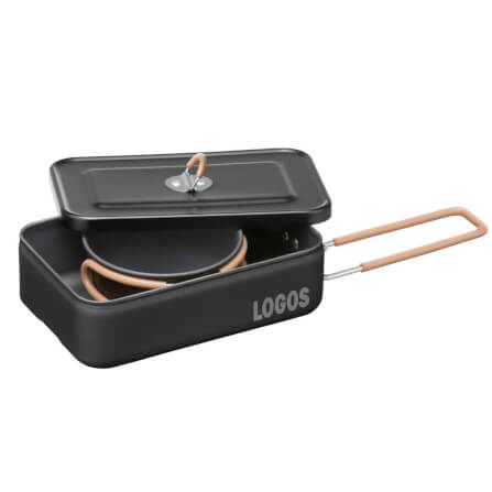 ชุดกระทะและถ้วยซุป LOGOS MESS KIT AND COOKER SET-BA,สีดำ_1