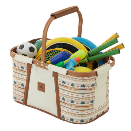 ตะกร้าแคมป์ปิ้ง LOGOS FOLDABLE BASKET (NAVAJO) พับได้_4