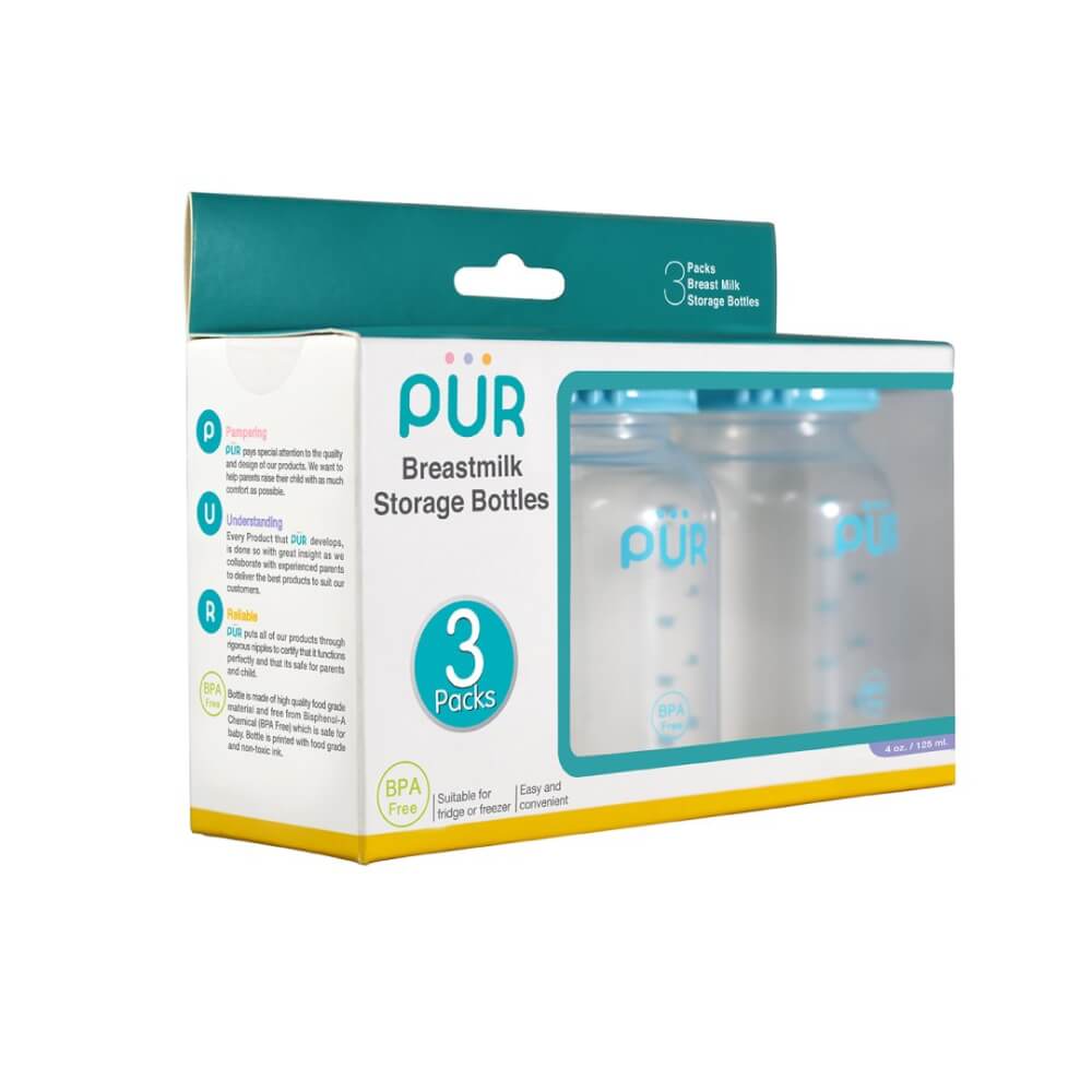 ขวดเก็บน้ำนม PUR สีฟ้า (แพ็ค 3)