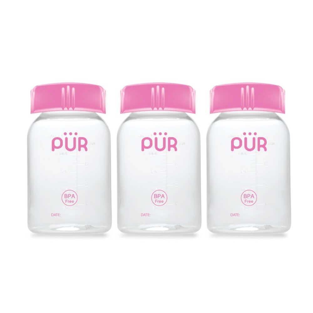 ขวดเก็บน้ำนม PUR สีชมพู (แพ็ค 3)