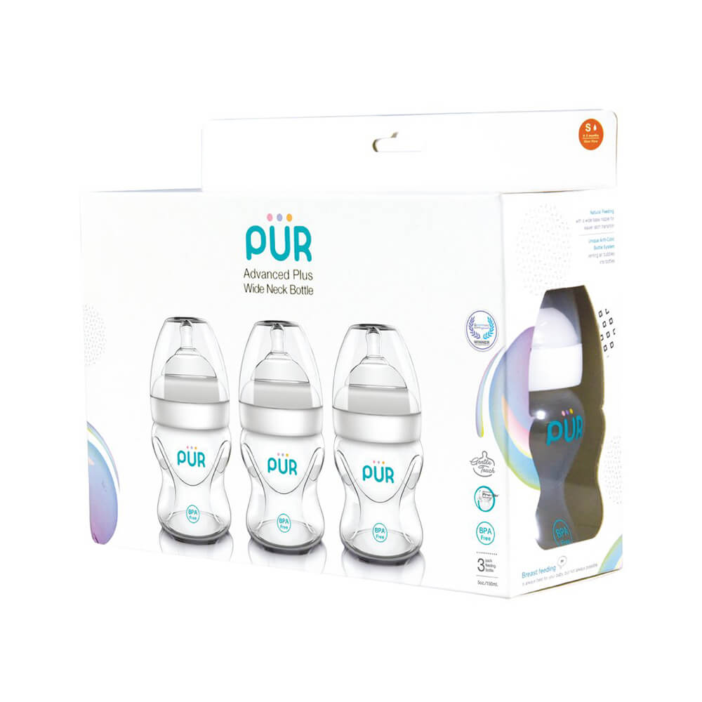 ขวดนม PUR ADVANCED WIDE NECK ขนาด 5 ออนซ์/150 มล. (แพ็ค 3)_2