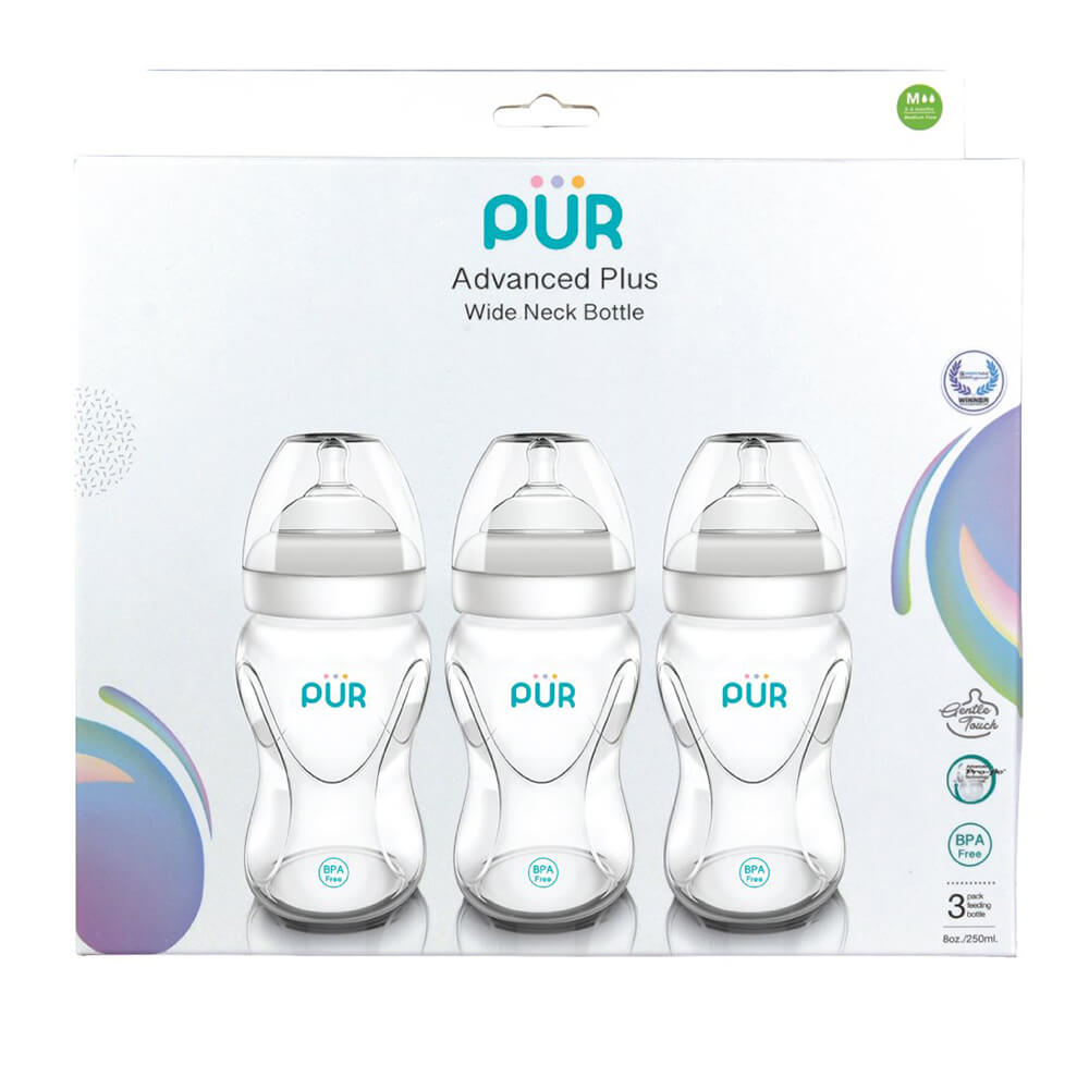 ขวดนม PUR ADVANCED WIDE NECK ขนาด 8 ออนซ์/150 มล. (แพ็ค 3)