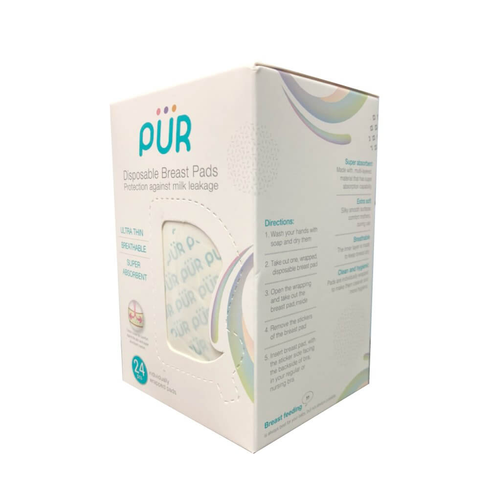 แผ่นซับน้ำนม PUR แบบใช้แล้วทิ้ง (24 ชิ้น)