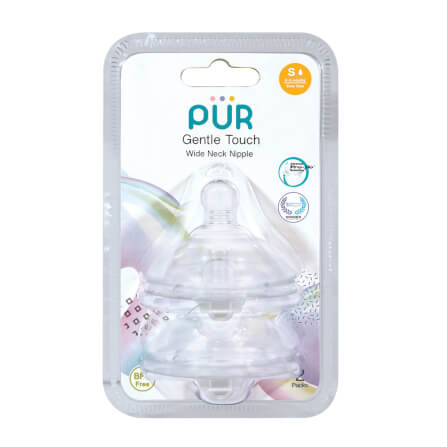 จุกนม PUR รุ่ม GENTLE TOUCH คอกว้าง ขนาด S (0-3 เดือน แพ็ค 2 ชิ้น)_0