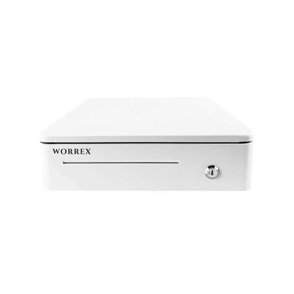 ลิ้นชักเก็บเงิน WORREX รุ่น W-330R1 สีขาว 4 ช่องแบงค์ 6 ช่องเหรียญ RJ11 12/24V_0