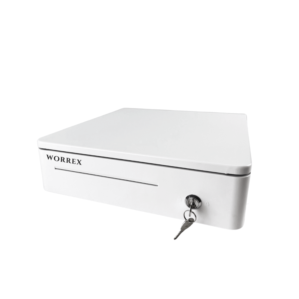 ลิ้นชักเก็บเงิน WORREX รุ่น W-330R1 สีขาว 4 ช่องแบงค์ 6 ช่องเหรียญ RJ11 12/24V_2