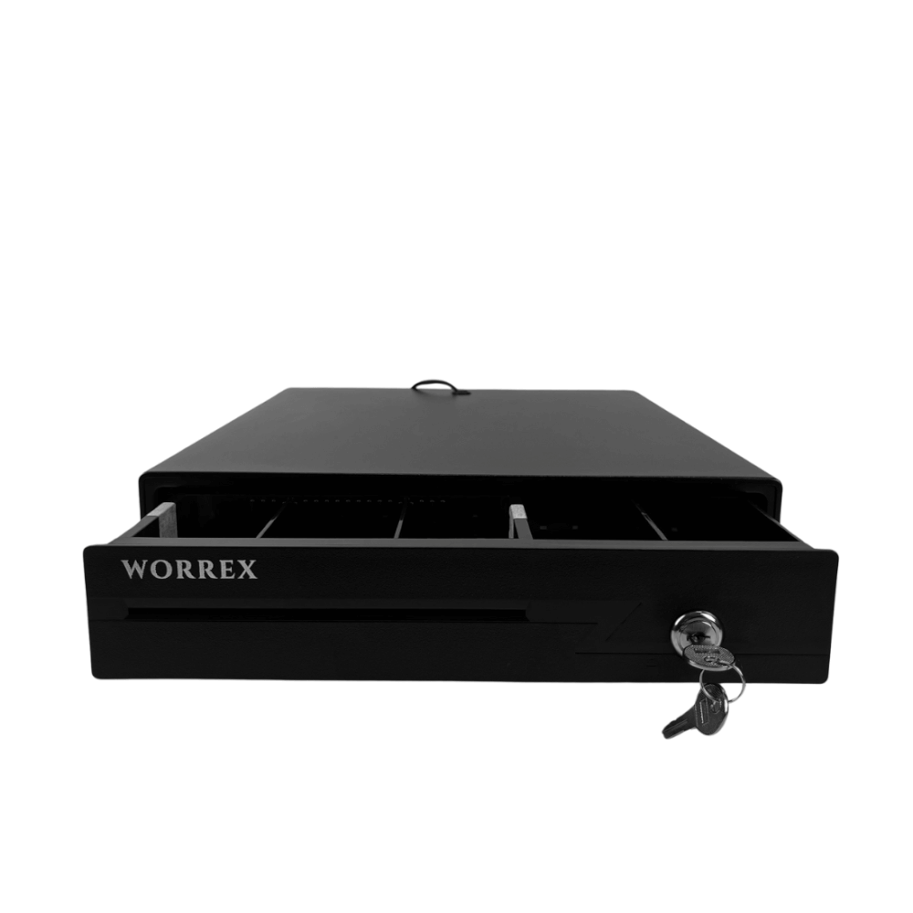 ลิ้นชักเก็บเงิน WORREX รุ่น W-GTC330 สีดำ 4 ช่องแบงค์ 5 ช่องเหรียญ RJ11 12/24V_4