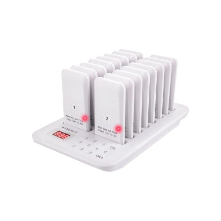เครื่องเรียกคิวไร้สาย WORREX จำนวน 16 คิว รุ่น W-BCT6912 สีขาว_0