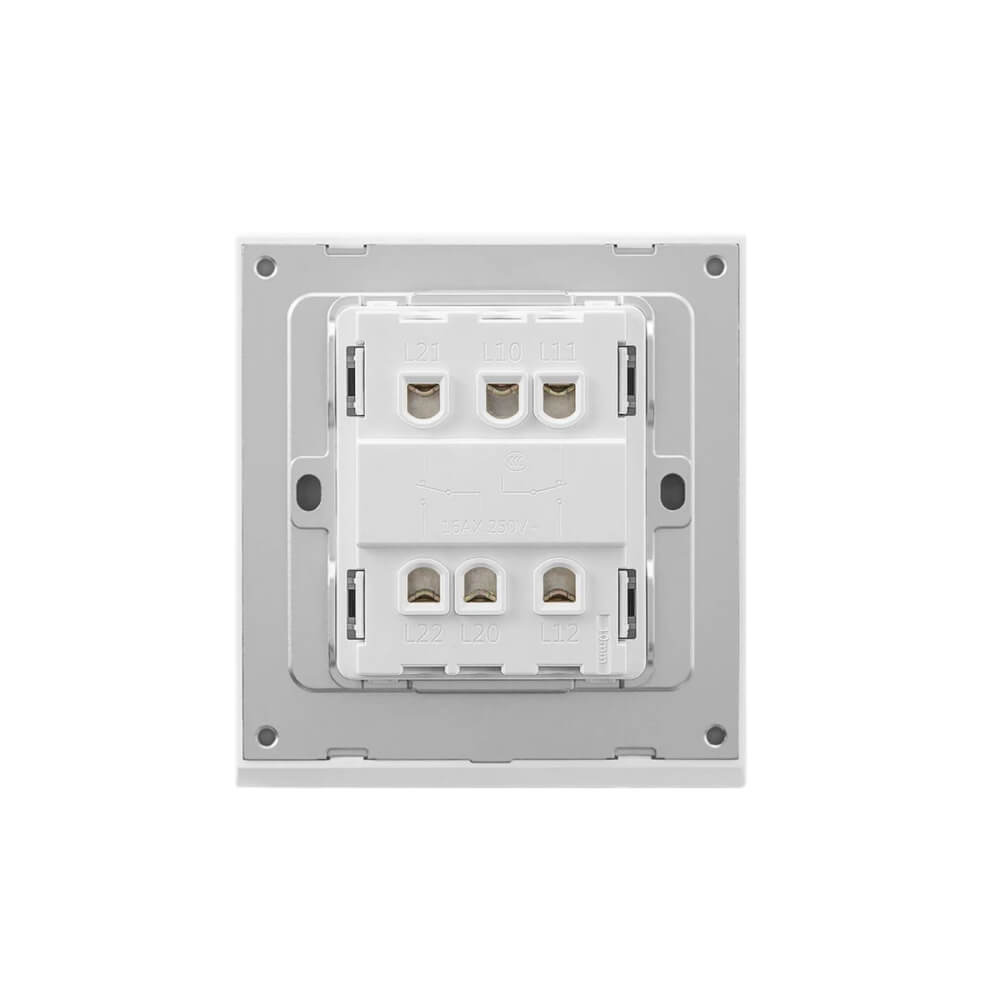 ชุดสวิตซ์สองทาง 2 ช่อง GONEO รุ่น PIANO OPUS ONE G67-K212-DWH สีขาว