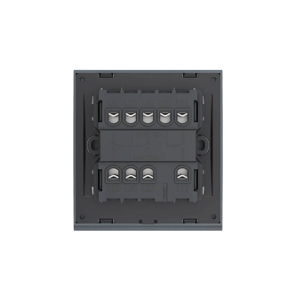 ชุดสวิตซ์ 2 ทาง 3 ช่อง GONEO รุ่น PIANO OPUS ONE G67-K312-RGY สีเทา