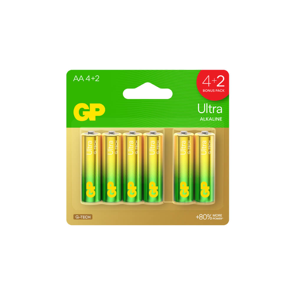 ถ่านอัลคาไลน์ GP BATTERY ULTRA ALKALINE AA 4+2 1 กล่อง (10 แพ็ค)_0