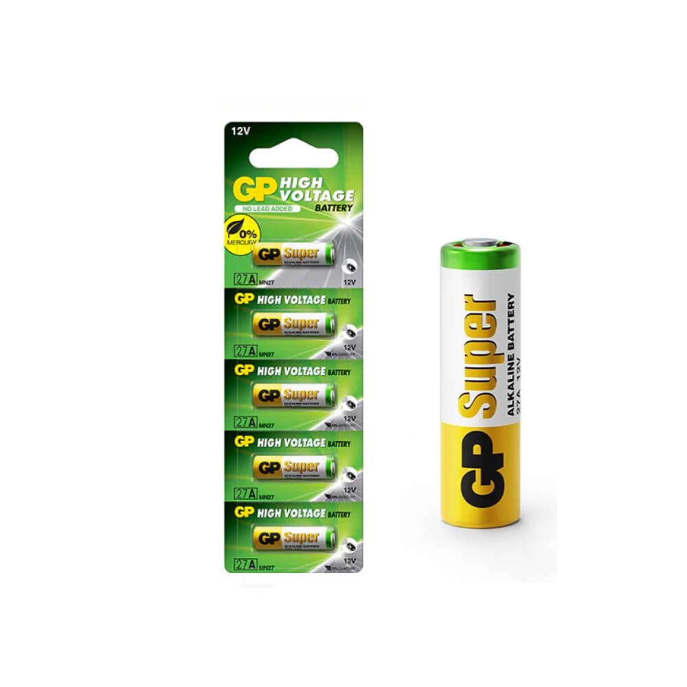 ถ่านอัลคาไลน์ GP BATTERY ALKALINE REMOTE NO.27A X 5 ถ่านอัลคาไลน์สำหรับรีโมท 1 แพ็ค 5 ก้อน