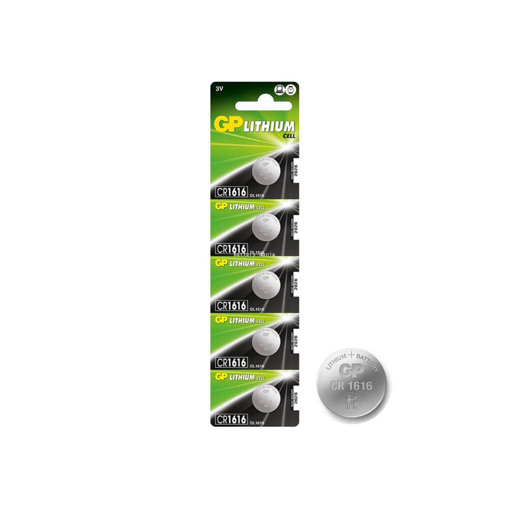 ถ่านกระถ่านกระดุม GP LITHIUM NO.1616 X 5 แพ็ค 5 ก้อน