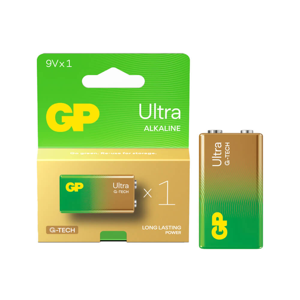 ถ่านอัลคาไลน์ GP BATTERY ULTRA ALKALINE 9VX1 1 กล่อง (10 แพ็ค)