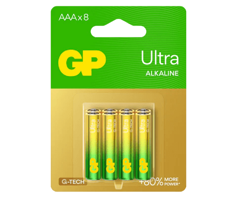 ถ่านอัลคาไลน์ GP BATTERY ULTRA ALKALINE AAA X 8 1 กล่อง (12 แพ็ค)