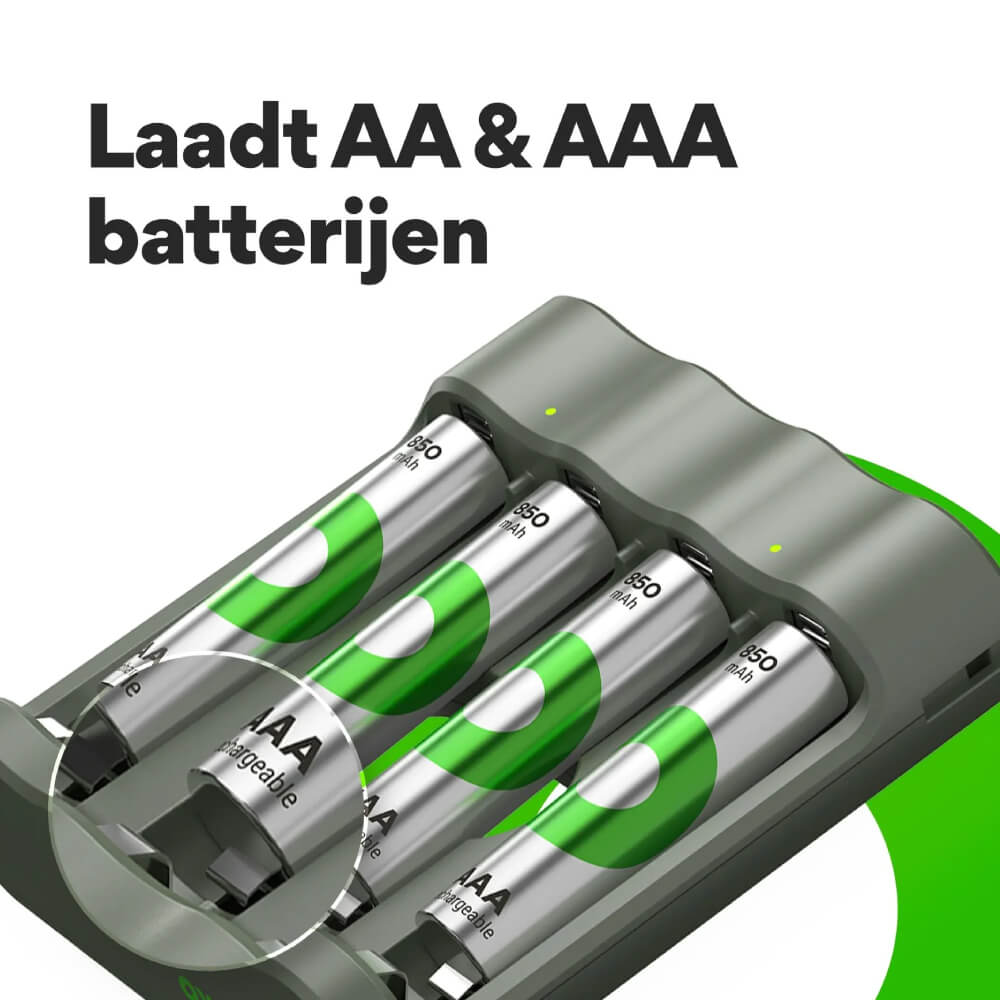 เครื่องชาร์จถ่าน GP BATTERY RECYKO B441 CHARGER + AA 4PCS 2100MAH BATTERY