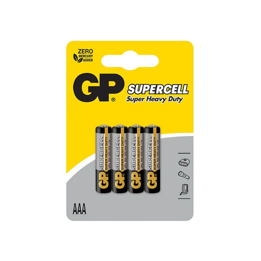 ถ่านคาร์บอนซิงค์ GP CABON ZINC SUPERCELL AAAX4 (1 กล่อง 20 แพ็ค)