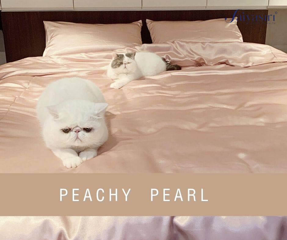 ผ้าปูที่นอน SAIYASIRI รุ่น SIGNATURE ขนาด 6 ฟุต  สี PEACHY PEARL