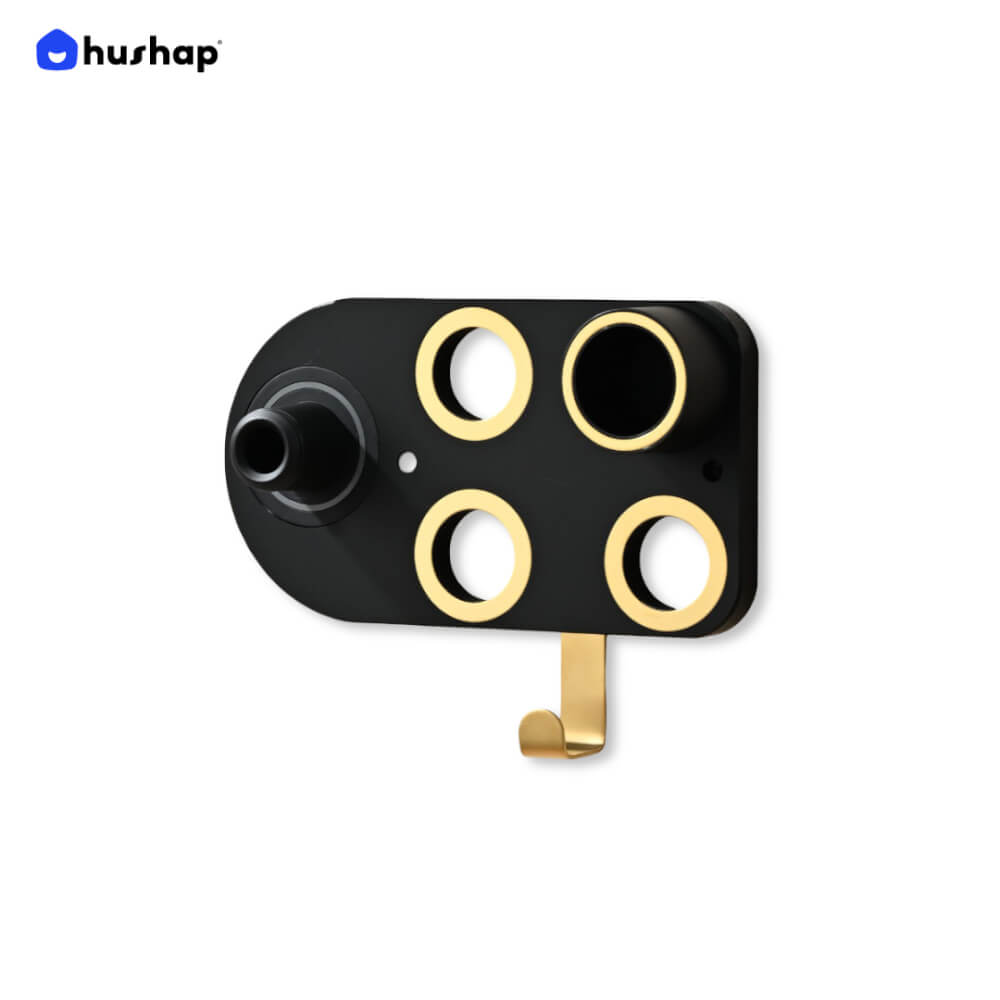 ที่วางไดร์เป่าผม แบบติดผนัง HUSHAP รุ่น BC-01 สีดำ เก็บหัวอุปกรณ์ได้ 4 หัว สำหรับ DYSON SUPERSONIC HD08, HD15, HD16_0