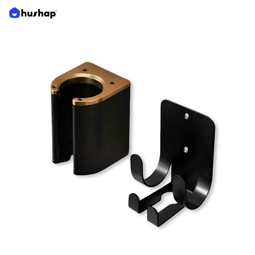 ที่วางไดร์เป่าผม แบบติดผนัง HUSHAP รุ่น BW-05C สีดำ สำหรับ DYSON AIRSTRAIT, AIRWRAP, CORRALE, SUPERSONIC