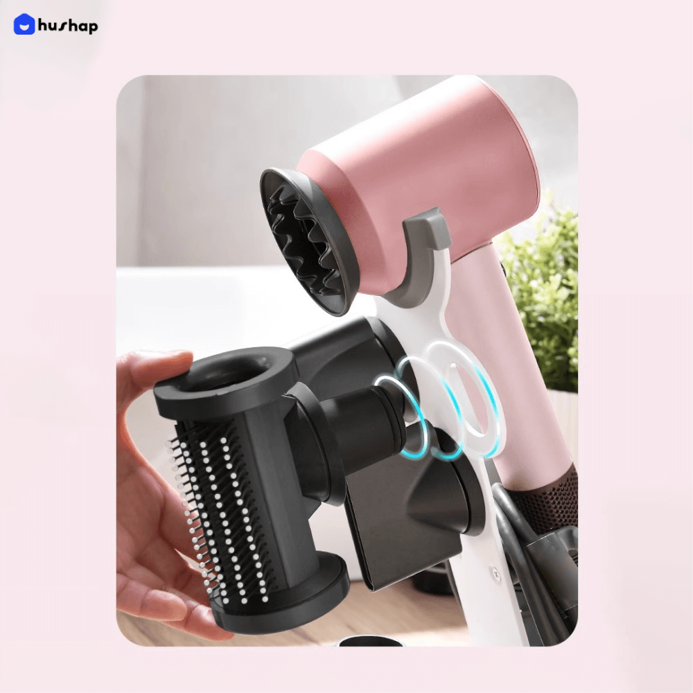 ที่วางไดร์เป่าผม HUSHAP เก็บหัวอุปกรณ์ได้ 5 หัว สีขาว สำหรับ DYSON SUPERSONIC HD08, HD15, HD16_5