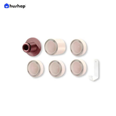ที่วางไดร์เป่าผม แบบติดผนัง HUSHAP รุ่น BC-05 สีชมพู เก็บหัวอุปกรณ์ได้ 5 หัว สำหรับ DYSON SUPERSONIC HD08, HD15, HD16_0