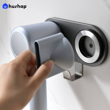 ที่วางไดร์เป่าผม แบบติดผนัง HUSHAP รุ่น BB-01 สีเทา สำหรับไดร์เป่าผมสากล, DYSON, DREAME, LAIFEN, FIYO, CONFU และ KAHEAL_5