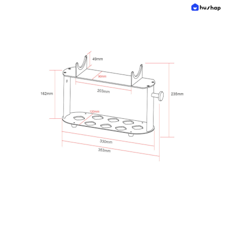 ที่วางไดร์ม้วนผม HUSHAP เก็บหัวอุปกรณ์ได้ 8 หัว สีดำ สำหรับ DYSON AIRWRAP HS01, HD05, HD08_8