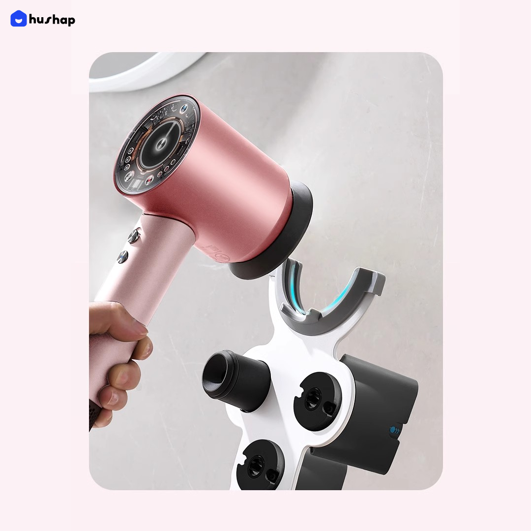 ที่วางไดร์เป่าผม HUSHAP เก็บหัวอุปกรณ์ได้ 5 หัว สีขาว อัพเกรดความสูง สำหรับ DYSON SUPERSONIC HD08, HD15, HD16_6