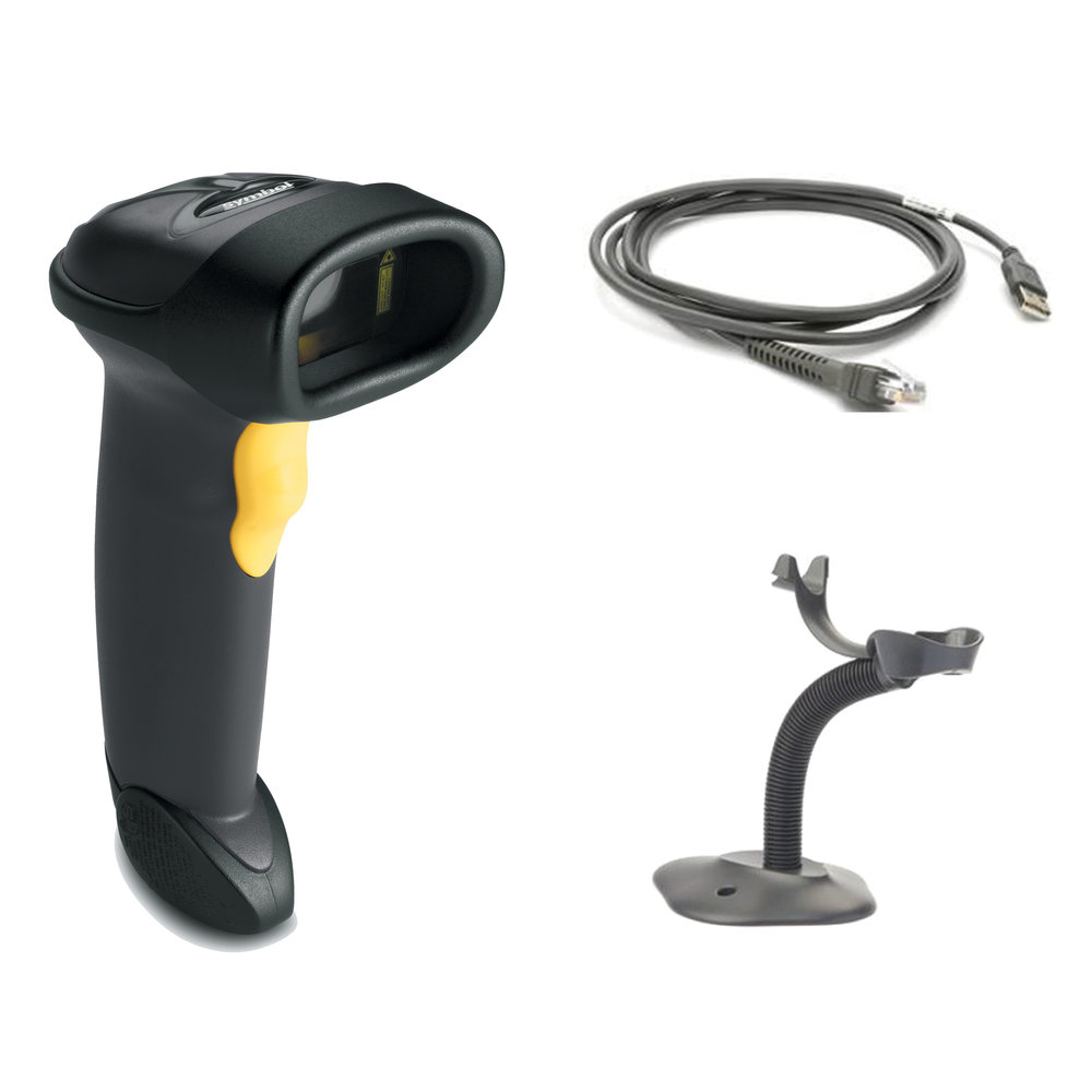 เครื่องสแกนบาร์โค้ด ZEBRA รุ่น LS2208-USB+ST พร้อมขาตั้ง