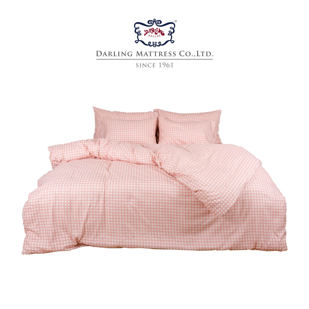 ชุดผ้าปูผ้านวม 6 ฟุต DARLING MATTRESS รุ่นมินิมอล ลายสวีทพาย
