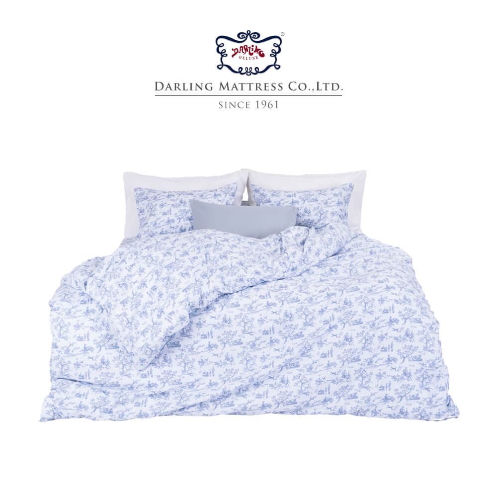 ชุดผ้าปูผ้านวม 6 ฟุต DARLING MATTRESS รุ่นลายดอกไม้ ลายวิคทอเรีย