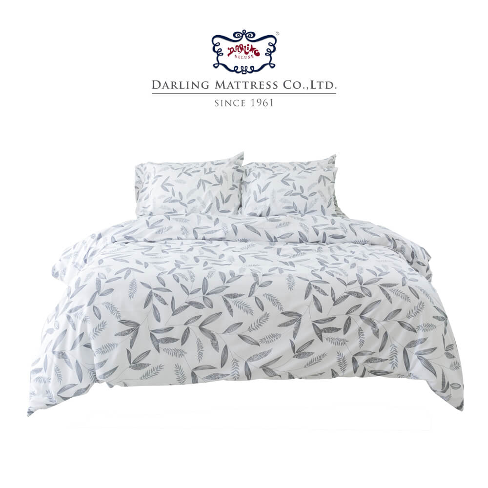 ชุดผ้าปูผ้านวม 6 ฟุต DARLING MATTRESS รุ่นลายดอกไม้ ลายลีฟ