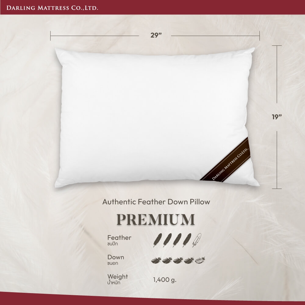 หมอนหนุน DARLING MATTRESS รุ่น FEATHERETT ขนเป็ดแท้ 100%