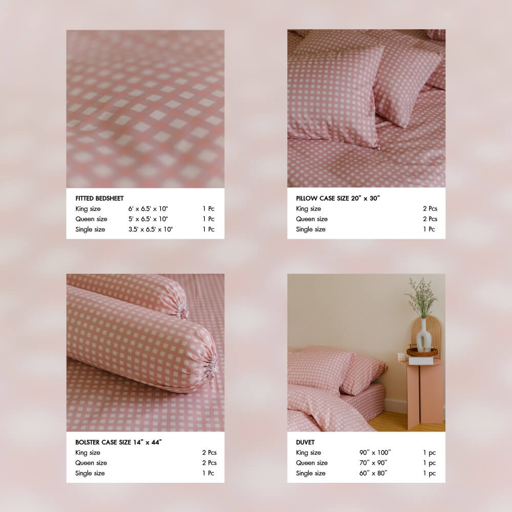 ชุดผ้าปูผ้านวม 6 ฟุต DARLING MATTRESS รุ่นมินิมอล ลายสวีทพาย