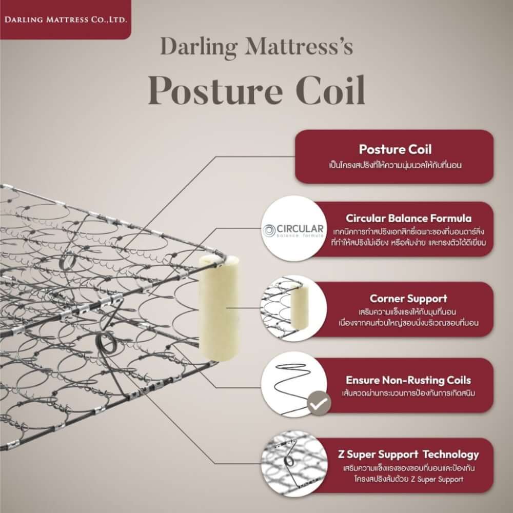 ที่นอนสปริงแบบนุ่ม 5 ฟุต DARLING MATTRESS รุ่นแกรนด์บูเลอร์วาร์ด
