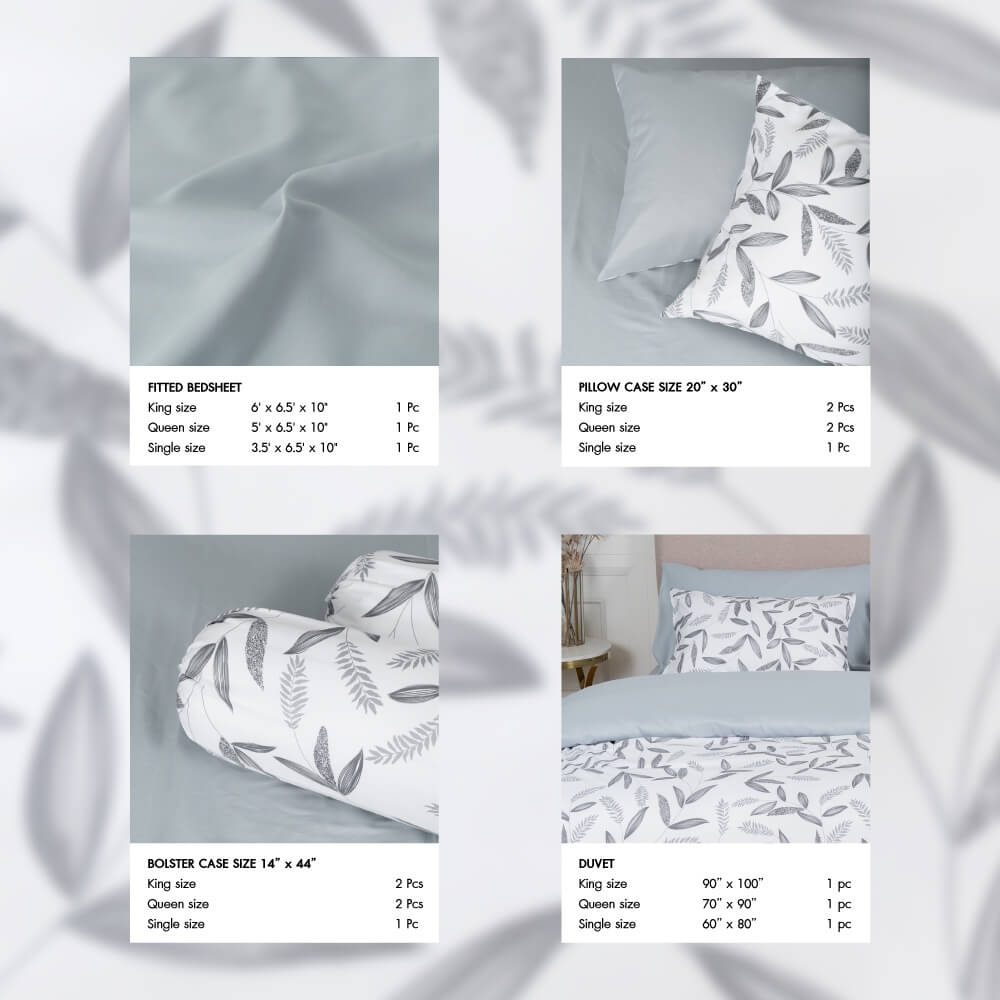 ชุดผ้าปูผ้านวม 5 ฟุต DARLING MATTRESS รุ่น2 สี 2 สไตล์ ลายลีฟลี่