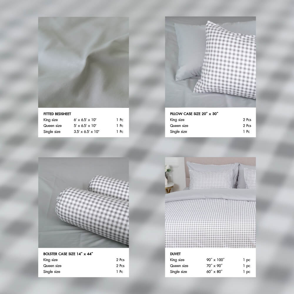 ชุดผ้าปูผ้านวม 5 ฟุต DARLING MATTRESS รุ่น2 สี 2 สไตล์ ลายดับเบิ้ลเกรย์