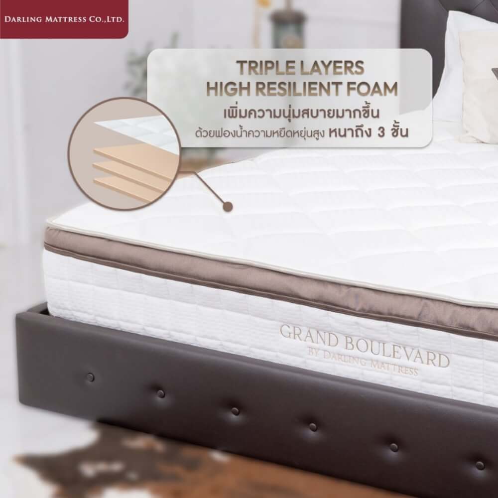 ที่นอนสปริงแบบนุ่ม 5 ฟุต DARLING MATTRESS รุ่นแกรนด์บูเลอร์วาร์ด