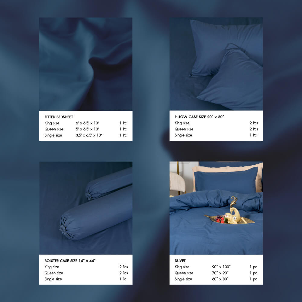 ชุดผ้าปูผ้านวม 5 ฟุต DARLING MATTRESS รุ่นสีพื้น สีมิดไนท์