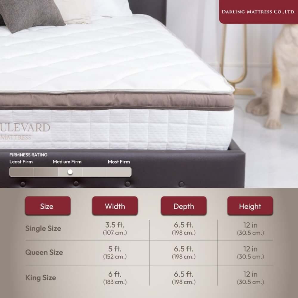 ที่นอนสปริงแบบนุ่ม 5 ฟุต DARLING MATTRESS รุ่นแกรนด์บูเลอร์วาร์ด