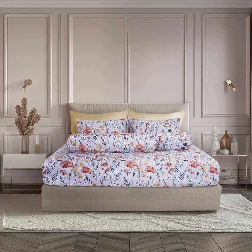 ชุดผ้าปูผ้านวม 5 ฟุต DARLING MATTRESS รุ่นลายดอกไม้ ลายบลอสซั่ม
