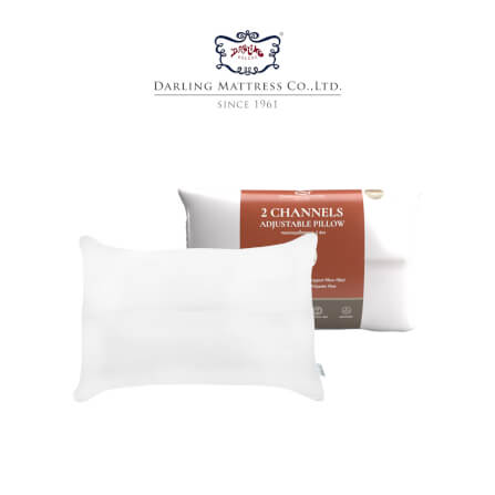 หมอนหนุนสุขภาพ DARLING MATTRESS รุ่นใยบอลเคลือบซิลิโคน 2 ช่อง (มีซิปปรับระดับได้) แพ็คคู่_0