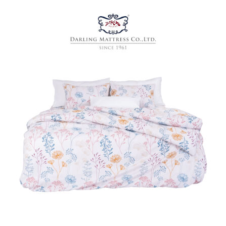 ชุดผ้าปูผ้านวม 6 ฟุต DARLING MATTRESS รุ่นลายดอกไม้ ลายเอมิลี่_0
