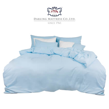 ชุดผ้าปูผ้านวม 5 ฟุต DARLING MATTRESS รุ่นสีพื้น สีเบบี้บลู_0