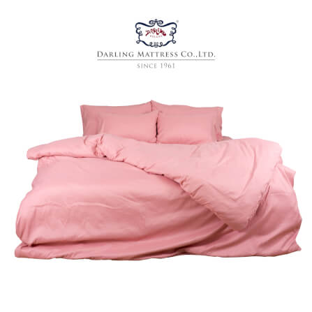 ชุดผ้าปูผ้านวม 5 ฟุต DARLING MATTRESS รุ่นสีพื้น สีชมพูอ่อน_0