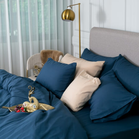 ชุดผ้าปูผ้านวม 5 ฟุต DARLING MATTRESS รุ่นสีพื้น สีมิดไนท์_1