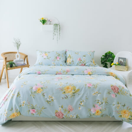 ชุดผ้าปูผ้านวม 6 ฟุต DARLING MATTRESS รุ่นลายดอกไม้ ลายซีเคร็ดการ์เด้น_1